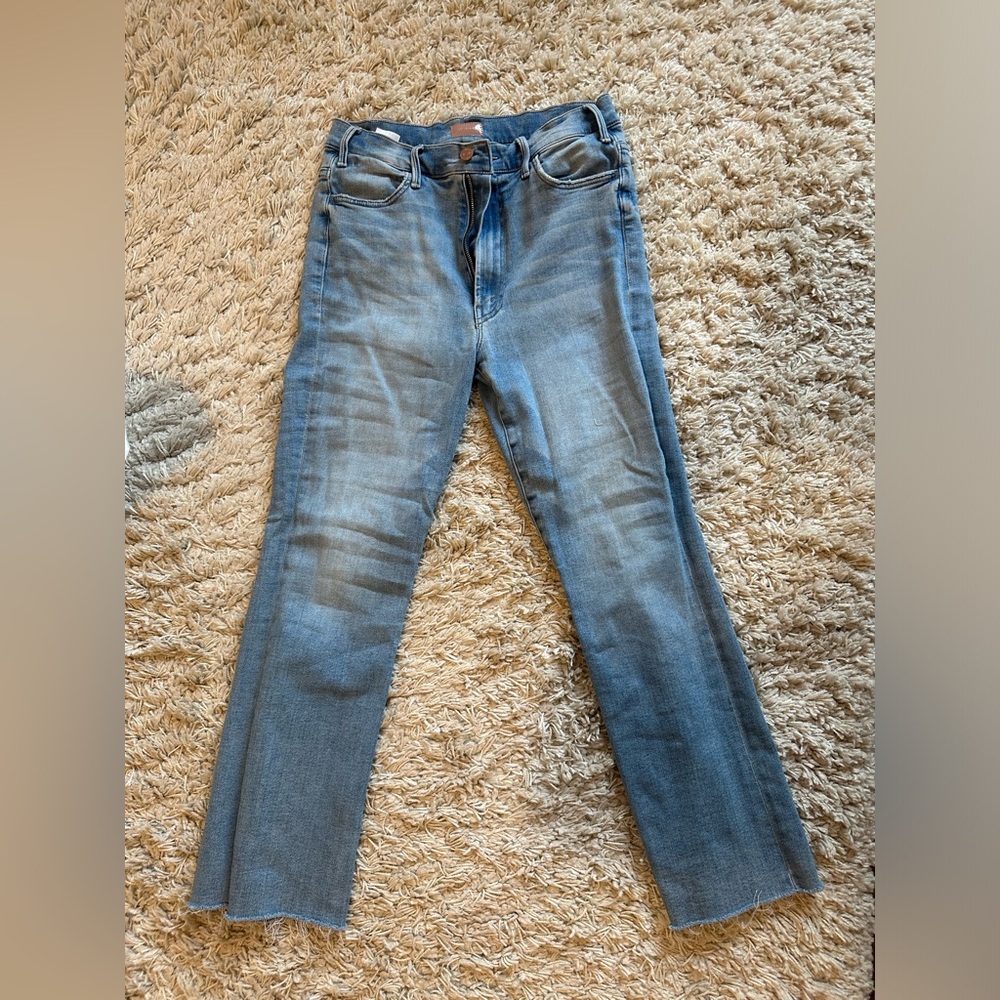 MOTHER Light Blue Cropped Ankle Jeans